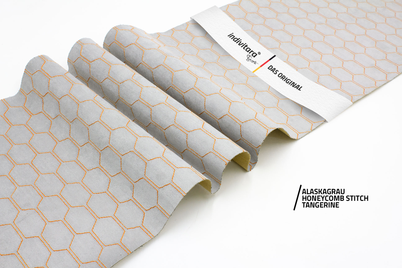 indivitara® Premium Stitch - selbstklebender Mikrofaserstoff Premium mit echten Nähten - Meterware - verschiedene Farben